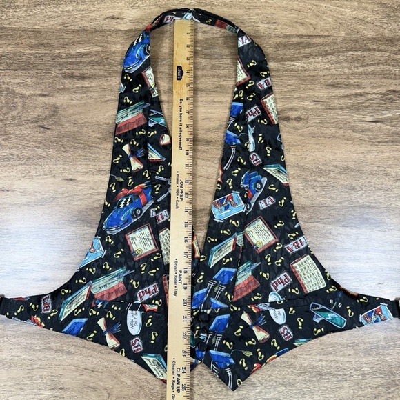 VTG Nicole Miller Limited Quanities Tuxedo Backless Vest Graduation PHD Barback - Picture 7 of 13